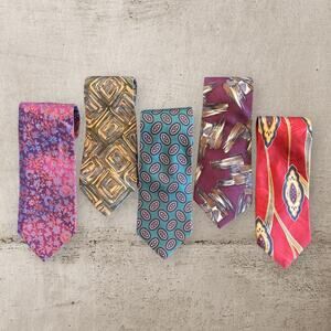 Lot of 5 Silk Ties, Nordstrom, Placenza, Italy, EUC